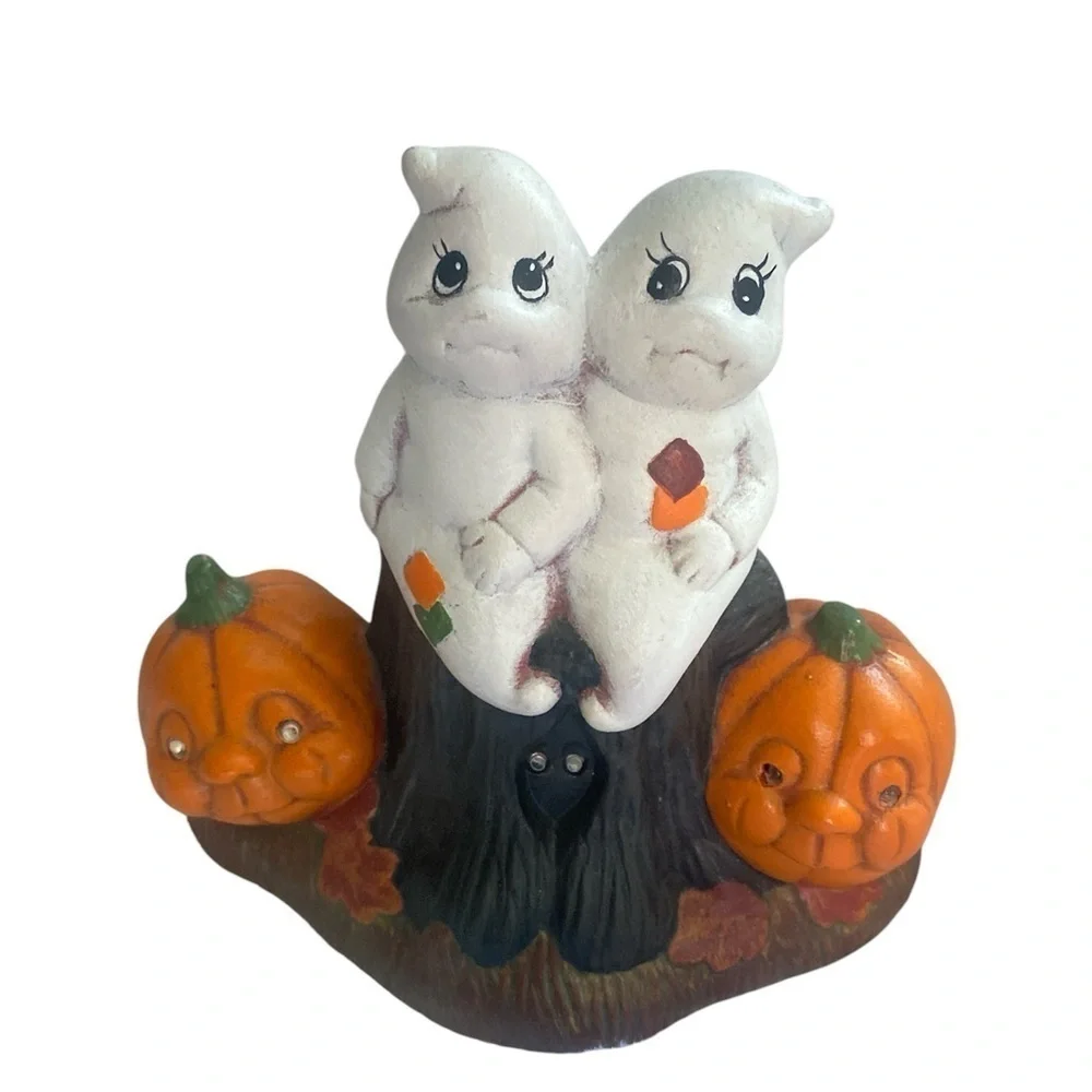 Vintage Halloween Ceramic ghosts and witch